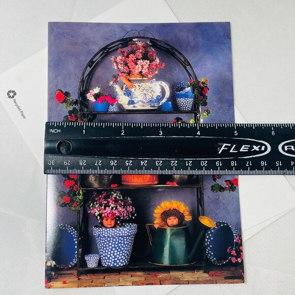 Anne Geddes Flower Stall Blank Greeting Card W Recycled Paper Envelop Vintage - Picture 9 of 12